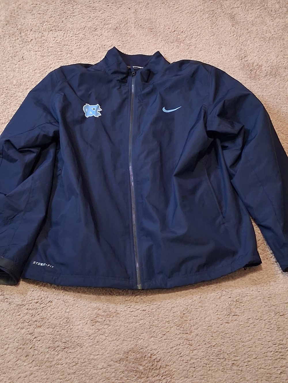 Nike Navy Storm Fit  North Carolina Windbreaker Jacket with Light Blue Logos